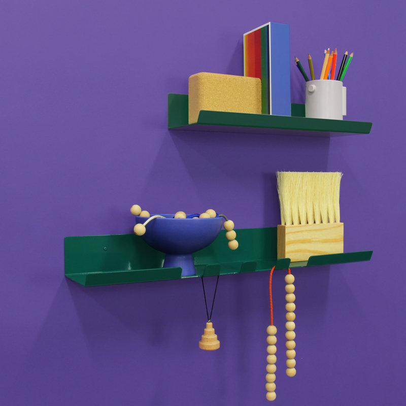 Merkled Studio Metal Floating Shelf With Hooks Wayfair